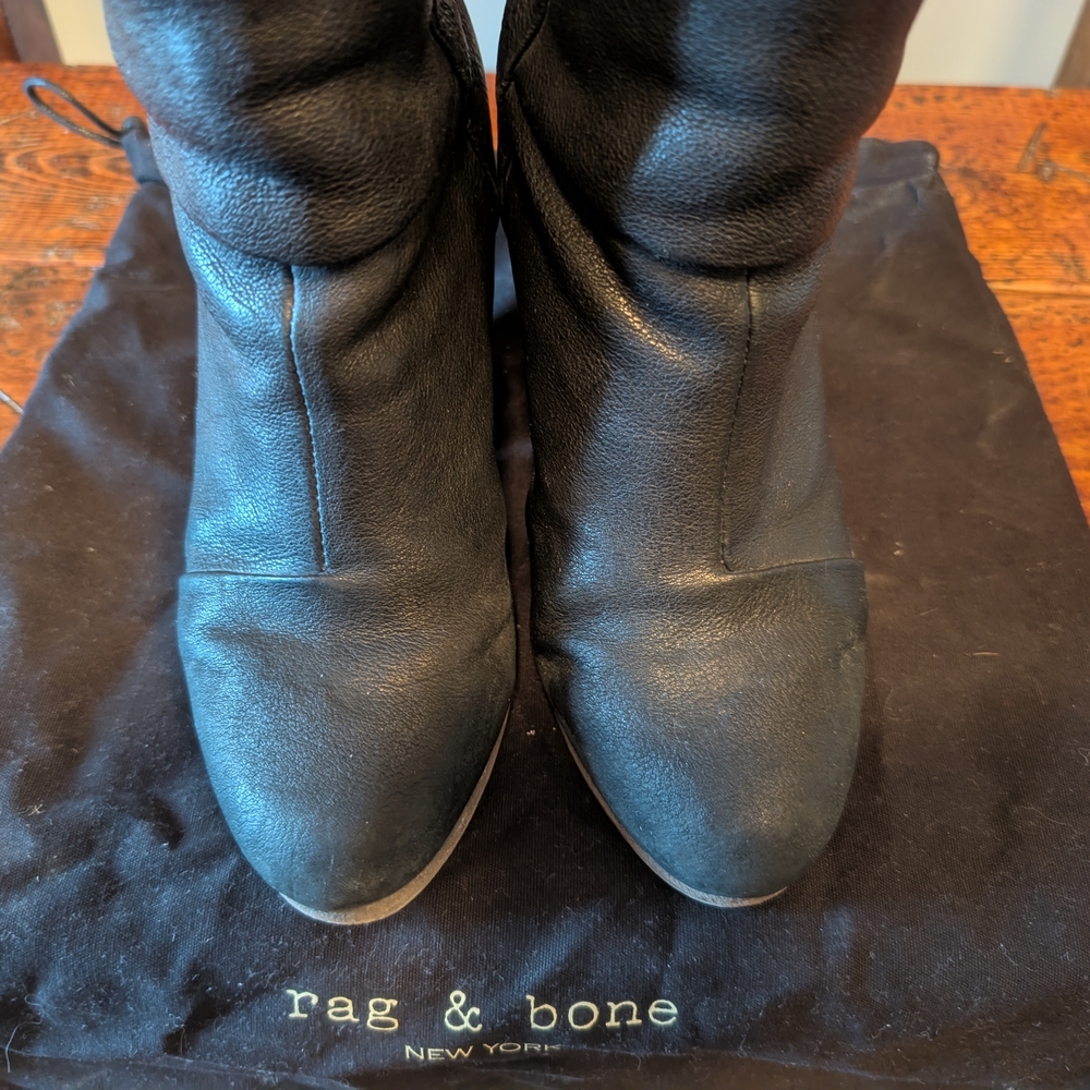 Rag & Bone Black Leather Ankle Boots - Picture 2 of 4